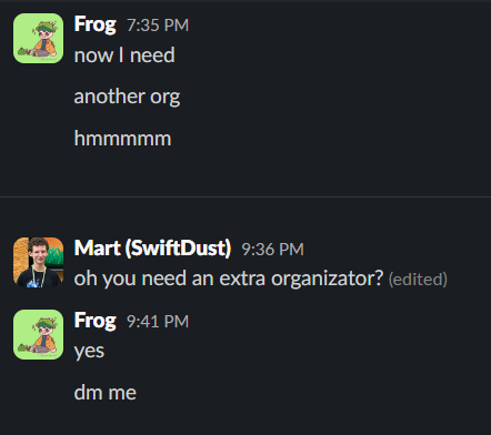 Slack channel message
